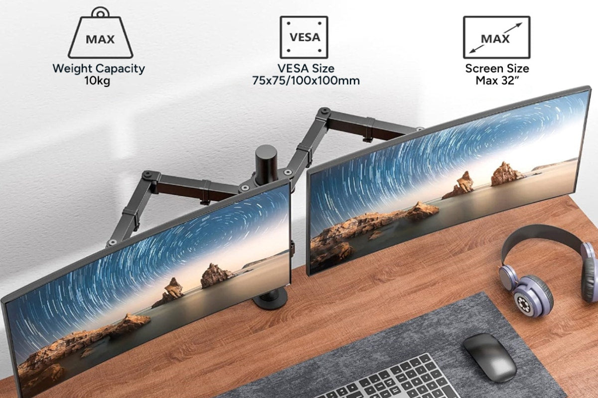 Kogan Articulating Dual Monitor Arm for 17"- 32" Monitors