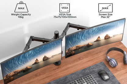 Kogan Articulating Dual Monitor Arm for 17"- 32" Monitors
