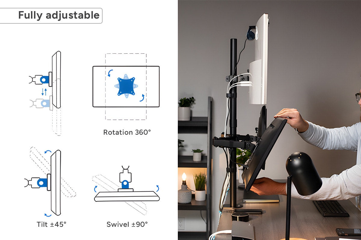 Kogan Articulating Triple Monitor Arm for 17" - 27" Monitors