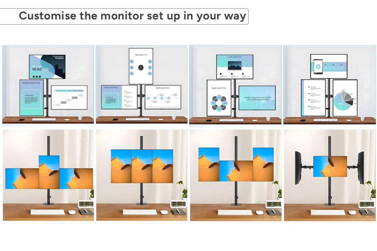 Kogan Articulating Triple Monitor Arm for 17" - 27" Monitors