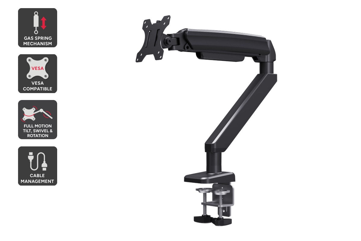 Kogan Heavy-Duty Full Motion Gas Spring Single Monitor Arm for 17"- 49" Monitors