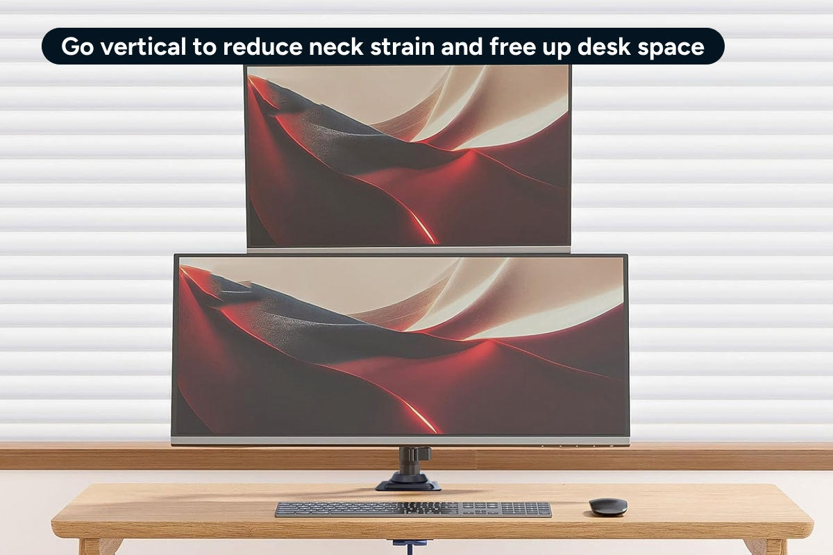 Kogan Full Motion Gas Spring Dual Stacking Monitor Arm for 17"- 32" Monitors