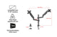 Kogan Full Motion Gas Spring Dual Stacking Monitor Arm for 17"- 32" Monitors