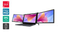 Kogan XPRESSO 13.3  Full HD Pro Dual Screen Tri Fold Portable Monitor for 14   17 Laptops - 1920 x 1080