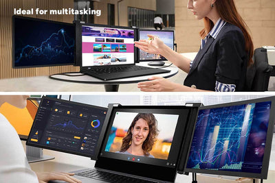 Kogan XPRESSO 13.3  Full HD Pro Dual Screen Tri Fold Portable Monitor for 14   17 Laptops - 1920 x 1080