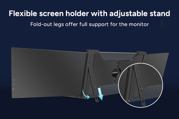 Kogan XPRESSO 15.6" Full HD Pro Dual Screen Tri-Fold Portable Monitor for 15.6" - 17.3" Laptops (1920 x 1080)