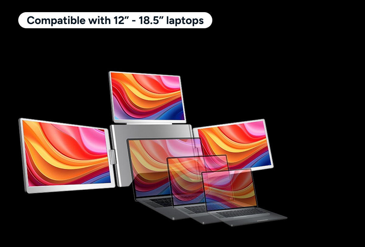 Kogan XPRESSO 15.6" Full HD Pro Triple Screen Tri-Fold Portable Monitor