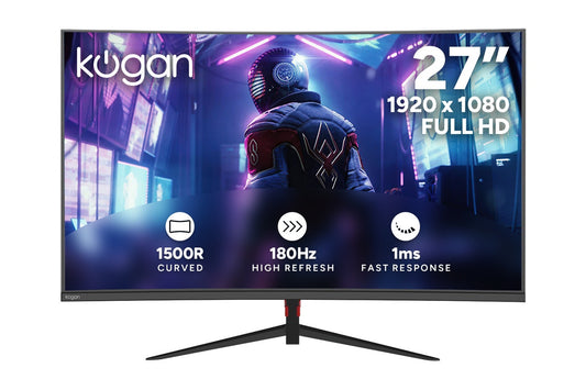 Kogan 27" Curved Full HD 180Hz 1ms FreeSync Gaming Monitor (1920 x 1080)