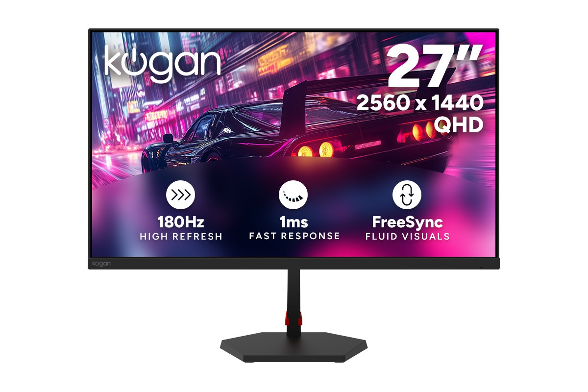 Kogan 27" QHD IPS 180Hz 1ms FreeSync Gaming Monitor (2560 x 1440)