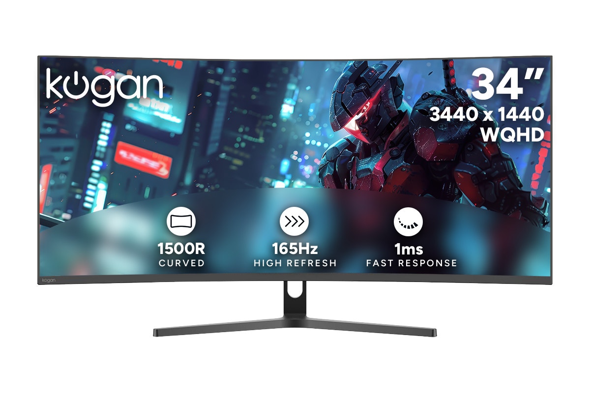 Kogan Infinity 34" Curved Ultrawide WQHD 165Hz 1ms Freesync Gaming Monitor (3440 x 1440)
