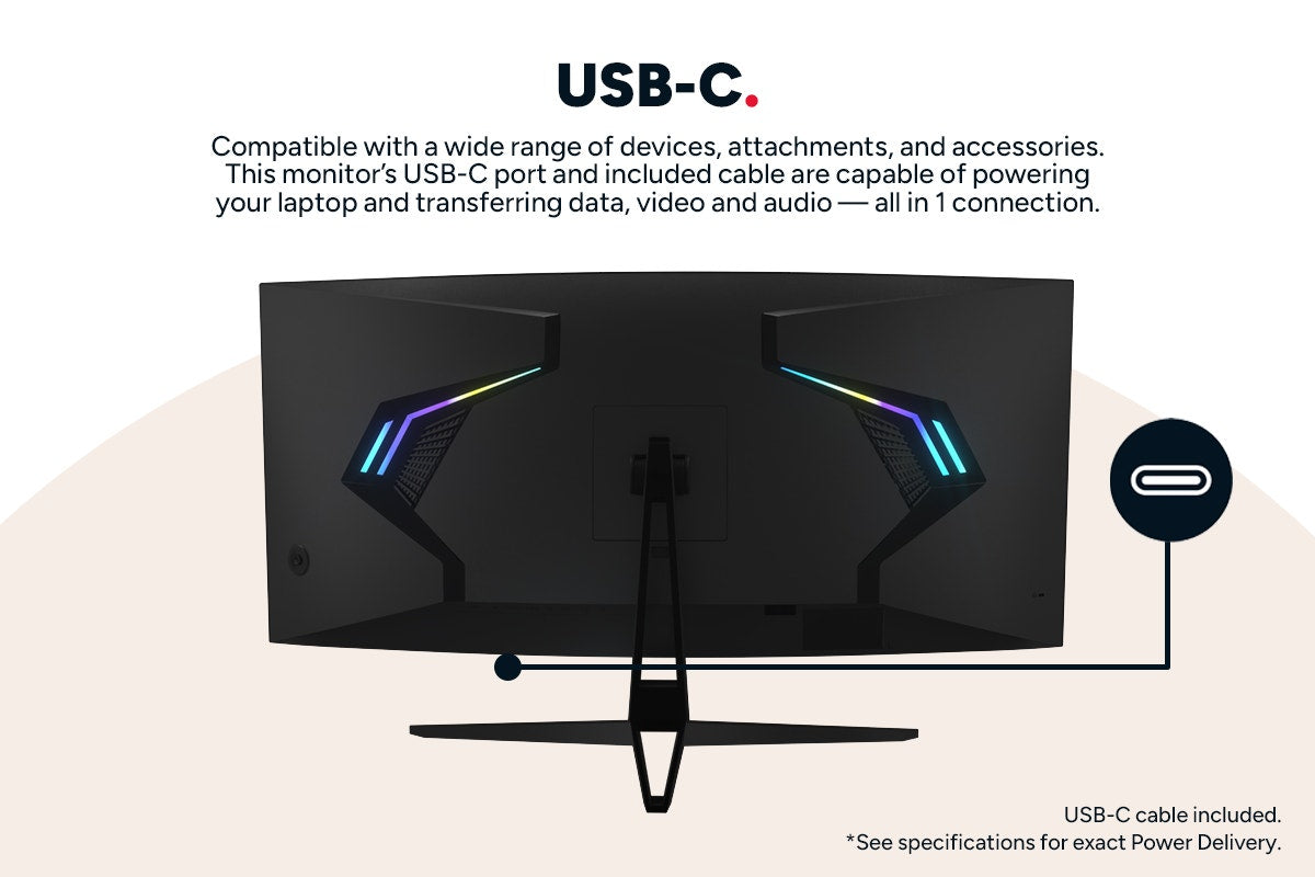 Kogan Infinity 34" Curved Ultrawide WQHD 180Hz USB-C Monitor (3440 x 1440)