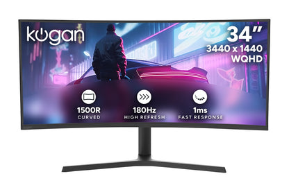 Kogan Infinity 34" Curved Ultrawide WQHD 180Hz Freesync Gaming Monitor (3440 x 1440)