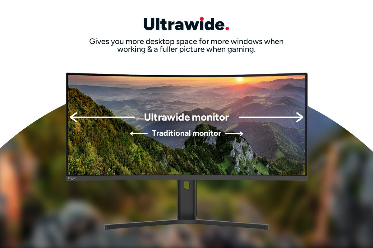 Kogan Infinity 34" Curved Ultrawide WQHD 180Hz 1ms Freesync USB-C Gaming Monitor (3440 x 1440)