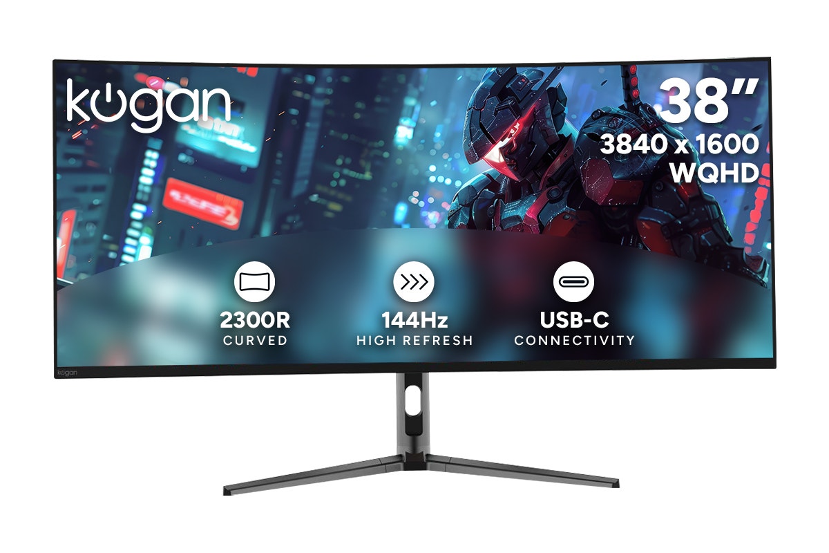 Kogan Infinity 38" Curved Ultrawide WQHD 144Hz 1ms FreeSync USB-C Gaming Monitor (3840 x 1600)