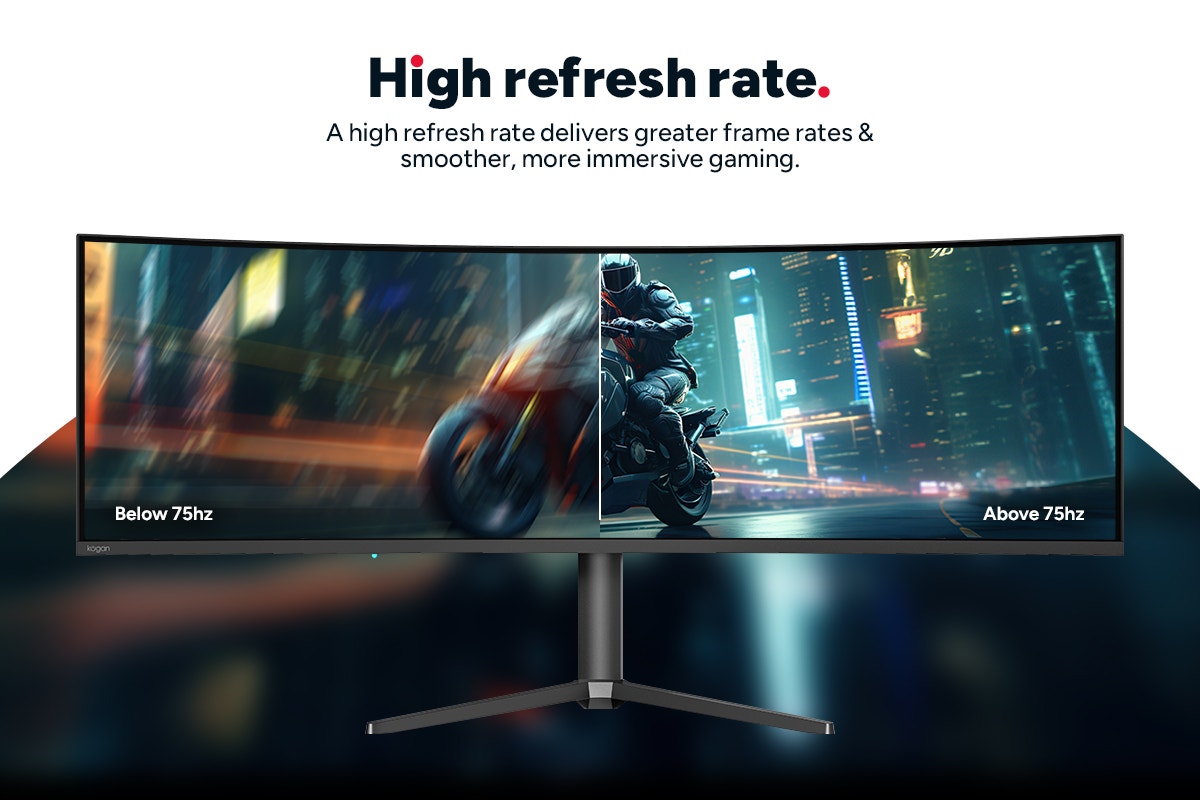 Kogan Infinity 49" Curved Ultrawide Dual QHD 5K 120Hz 1ms Freesync USB-C Gaming Monitor (5120 x 1440)
