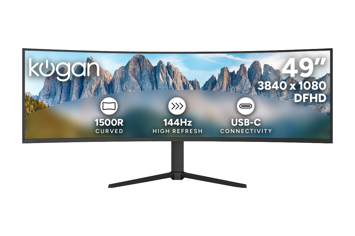 Kogan Infinity 49" Curved Ultrawide DFHD 144Hz FreeSync USB-C Monitor (3840 x 1080)