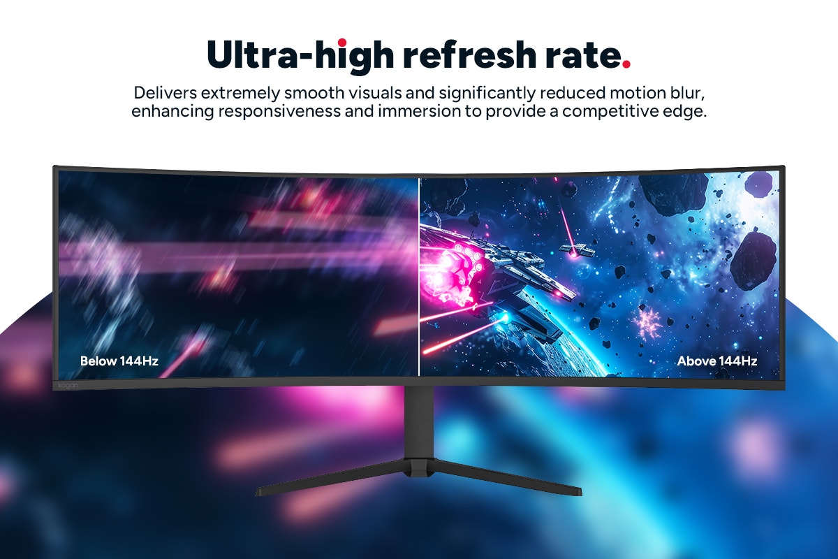 Kogan Infinity 49" Curved Ultrawide DFHD 144Hz FreeSync USB-C Monitor (3840 x 1080)