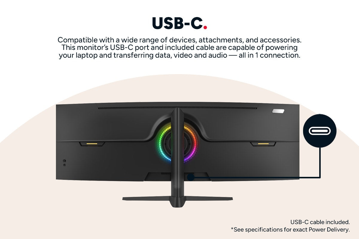 Kogan Infinity 49" Curved Ultrawide DFHD 144Hz FreeSync USB-C Monitor (3840 x 1080)