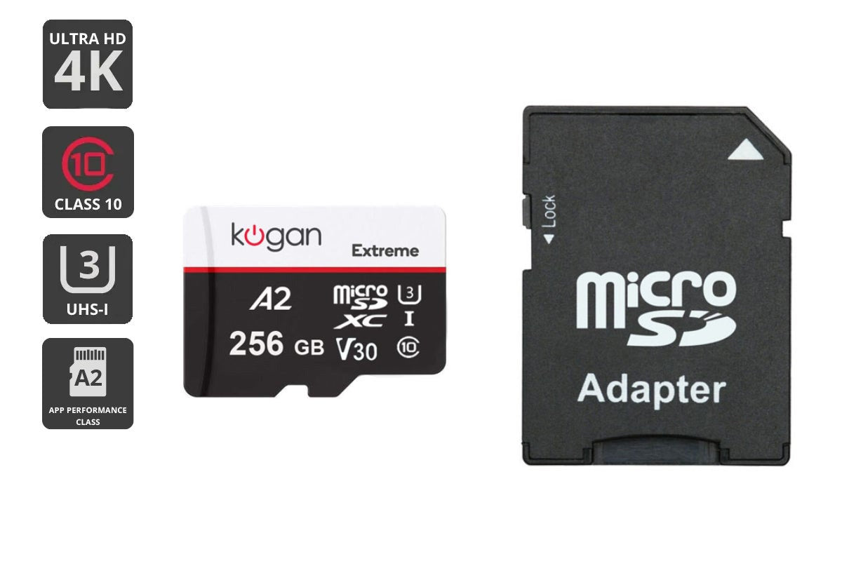 Kogan Extreme 256GB SDXC A2 V30 Micro SD Card
