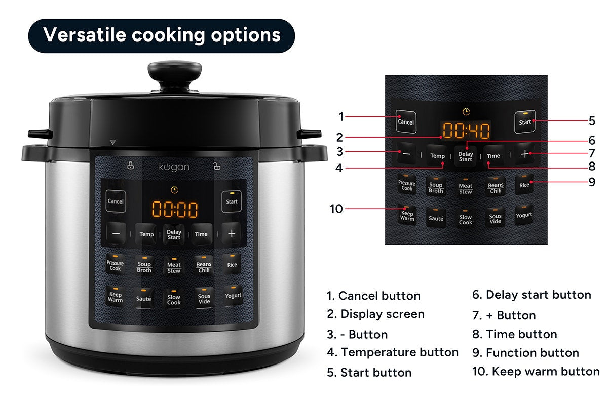 Kogan 6L 10-in-1 Multi Cooker