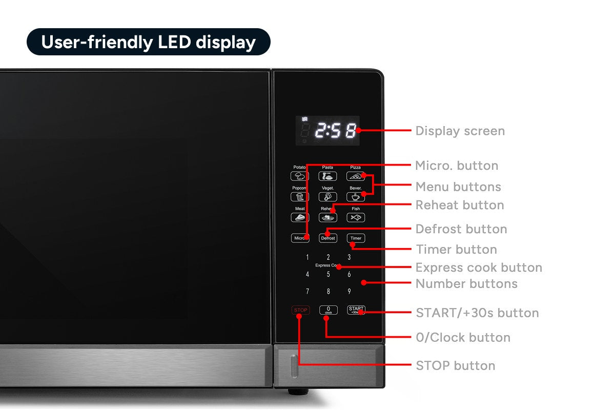 Kogan 34L Inverter Microwave Oven with Mirror Finish