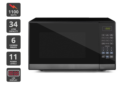 Kogan 34L Microwave with Mirror Finish - Black