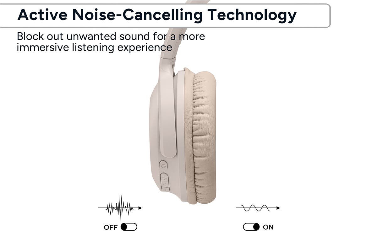 Kogan NC35 Noise-Cancelling Headphones (Beige)