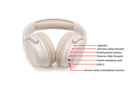 Kogan NC35 Noise-Cancelling Headphones (Beige)