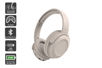 Kogan NC35 Noise-Cancelling Headphones (Beige)