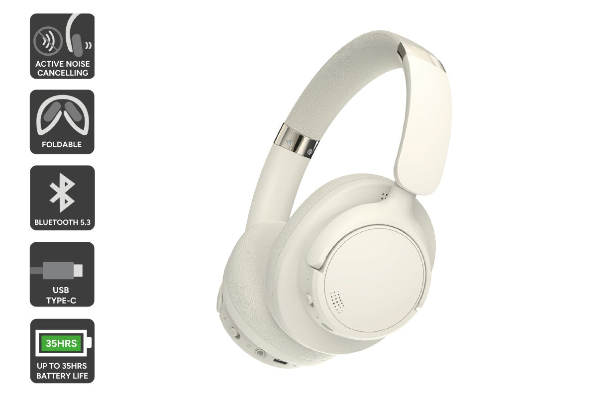 Kogan NC45 Noise-Cancelling Headphones (Beige)