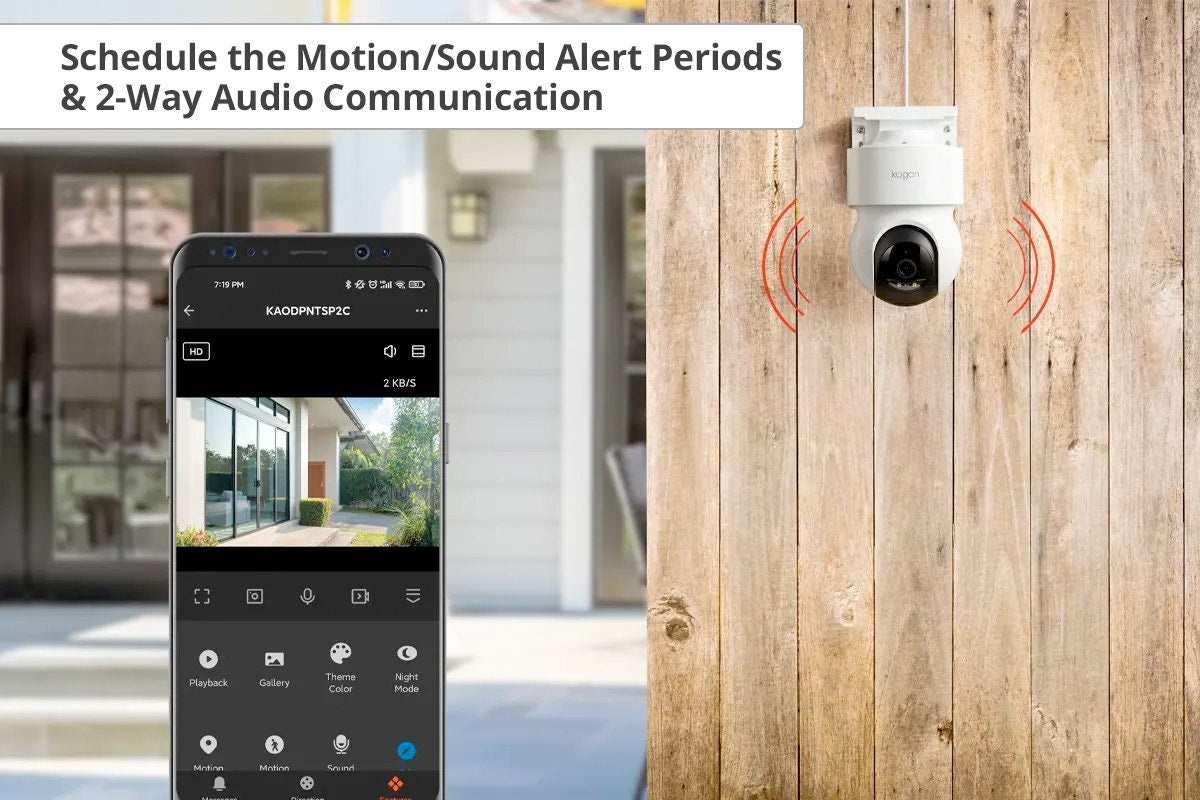 Kogan SmarterHome™ 5MP Outdoor Pan & Tilt Smart Security Camera with Spotlight