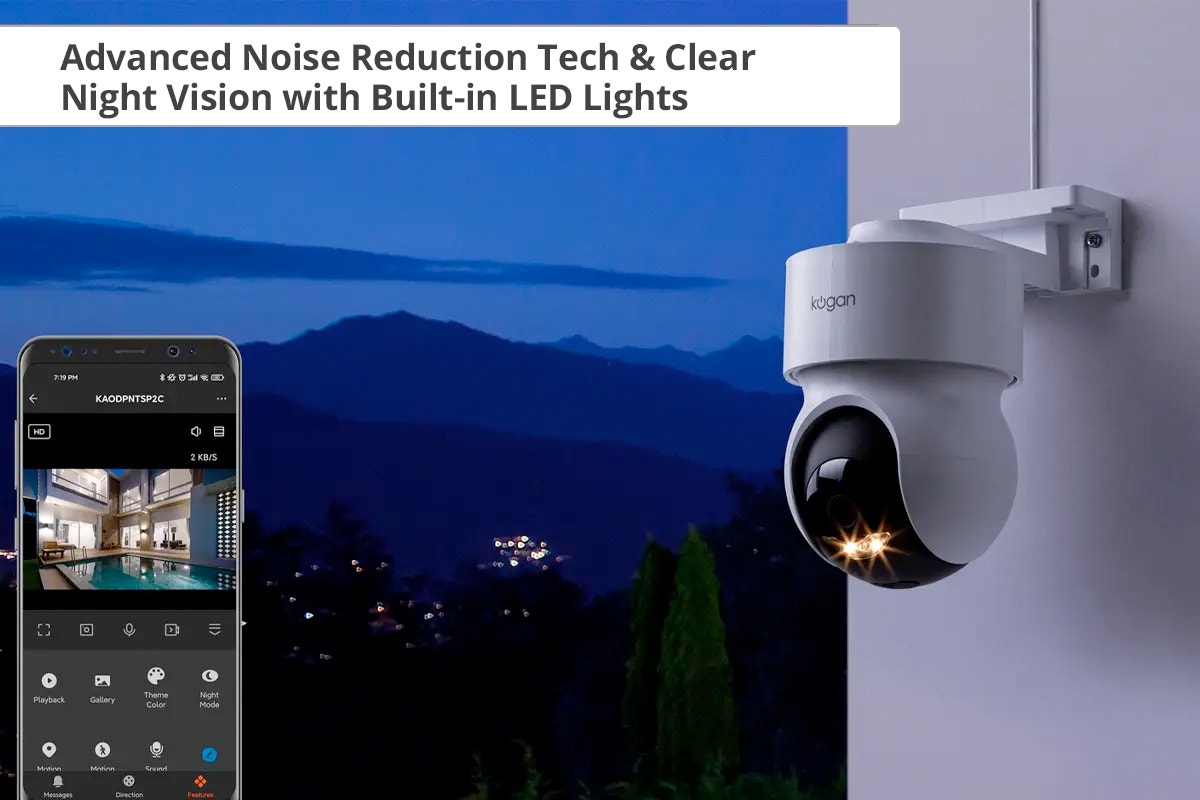 Kogan SmarterHome™ 5MP Outdoor Pan & Tilt Smart Security Camera with Spotlight