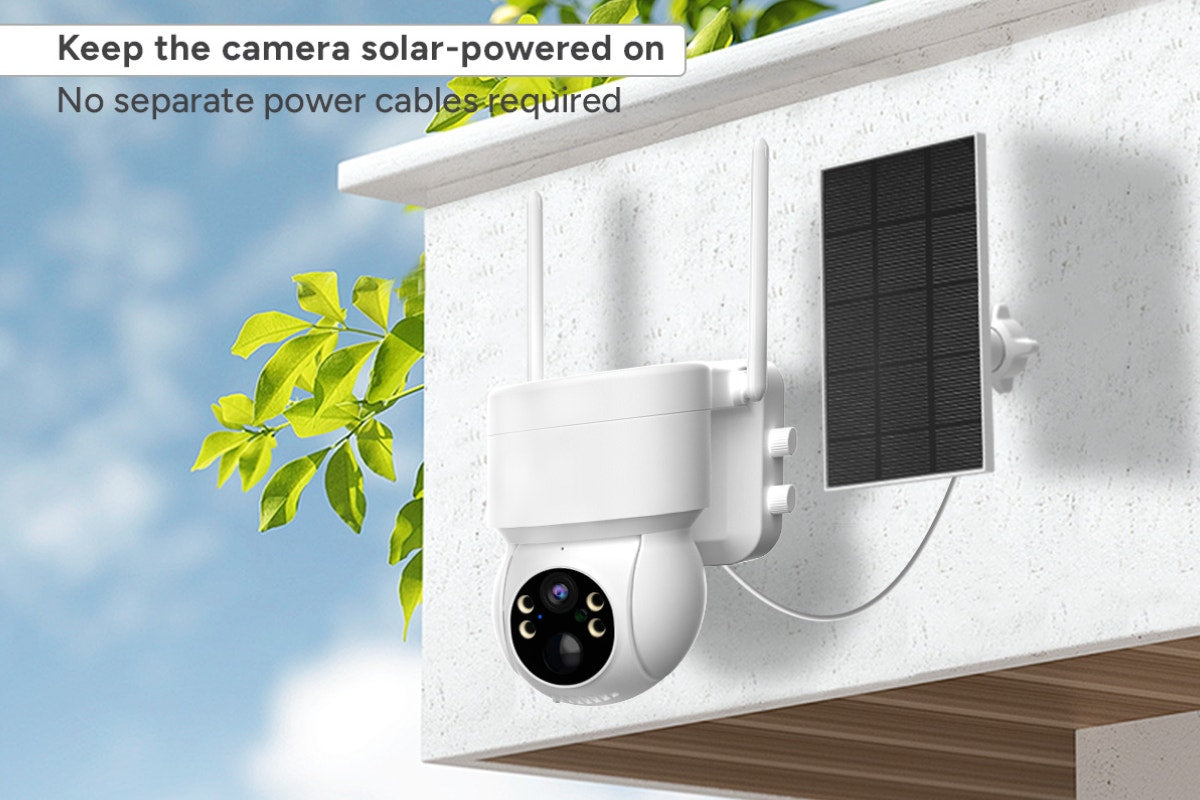 Kogan SmarterHome™ 4MP Outdoor PTZ Spotlight Smart Security Camera with Solar Panel