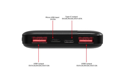 Kogan 10000mAh 22.5W PD Power Bank with USB-C Cable