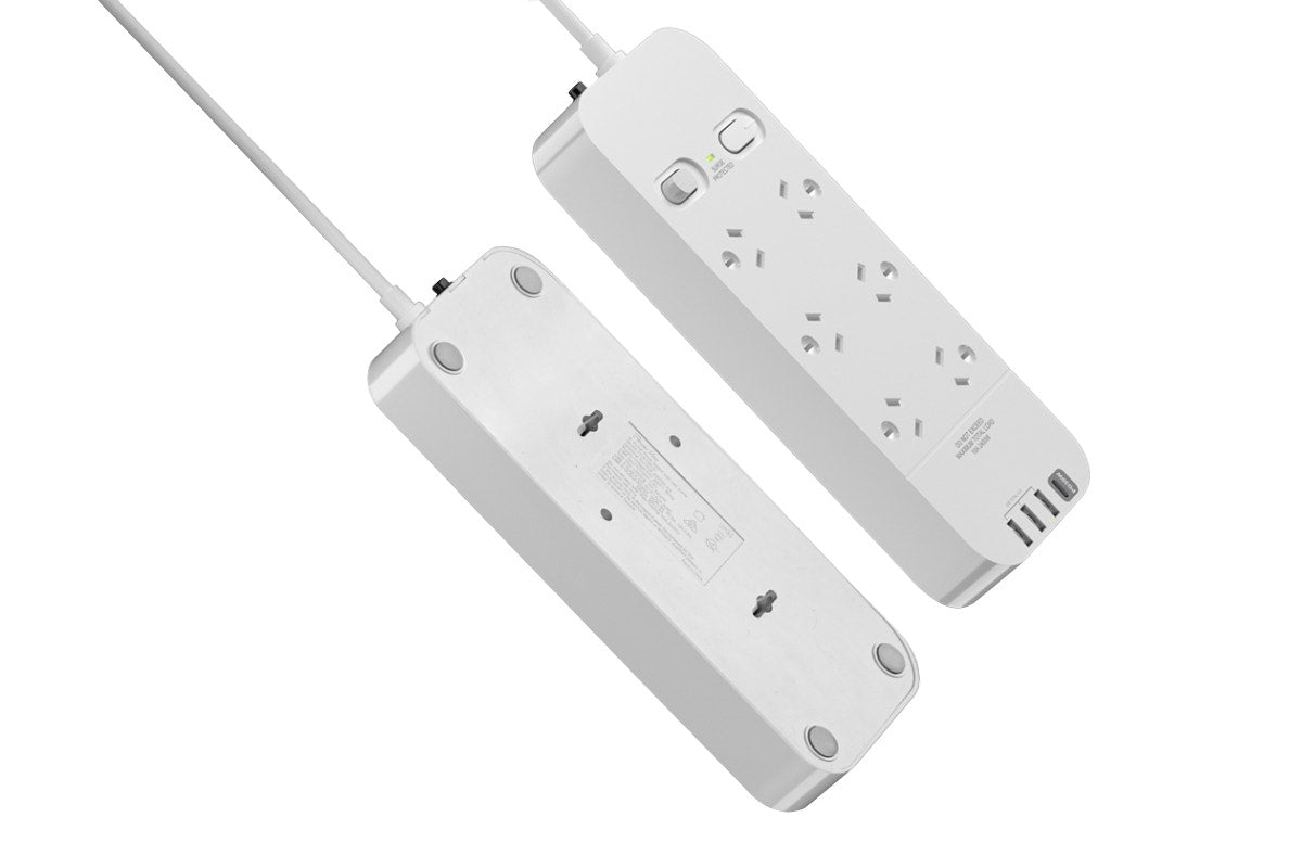 Kogan 6 Outlet Surge Protect Power Board with 3 USB-A & 30W PD USB-C Ports