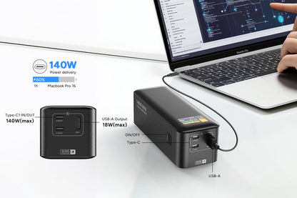 Kogan EnergyMax 27000mAh 140W PD Power Bank with Smart Digital Display