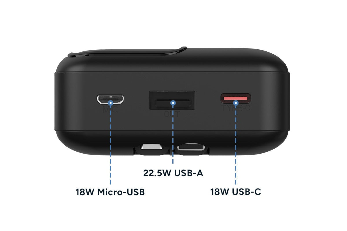 Kogan TravelBoost 20000mAh 20W PD Power Bank with Built-in USB-C & Lightning Cable