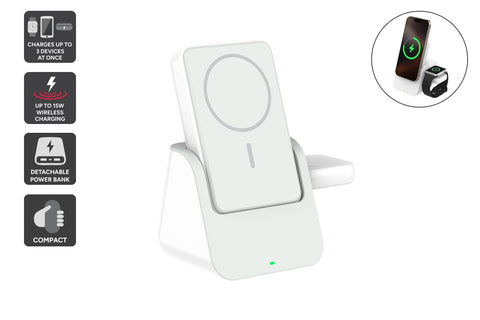 Kogan MagPulse 3-in-1 Wireless Charging Dock + 10000mAh MagSafe-Compatible Power Bank - Auzzistore