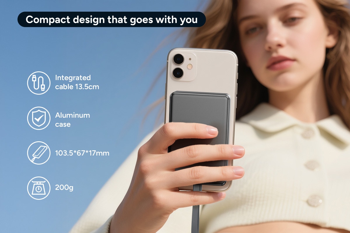 Kogan MagPulse 10000mAh Ultra Thin MagSafe Compatible Power Bank