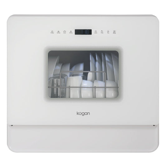 Kogan Portable Benchtop Dishwasher (4 Place, White) - Auzzistore
