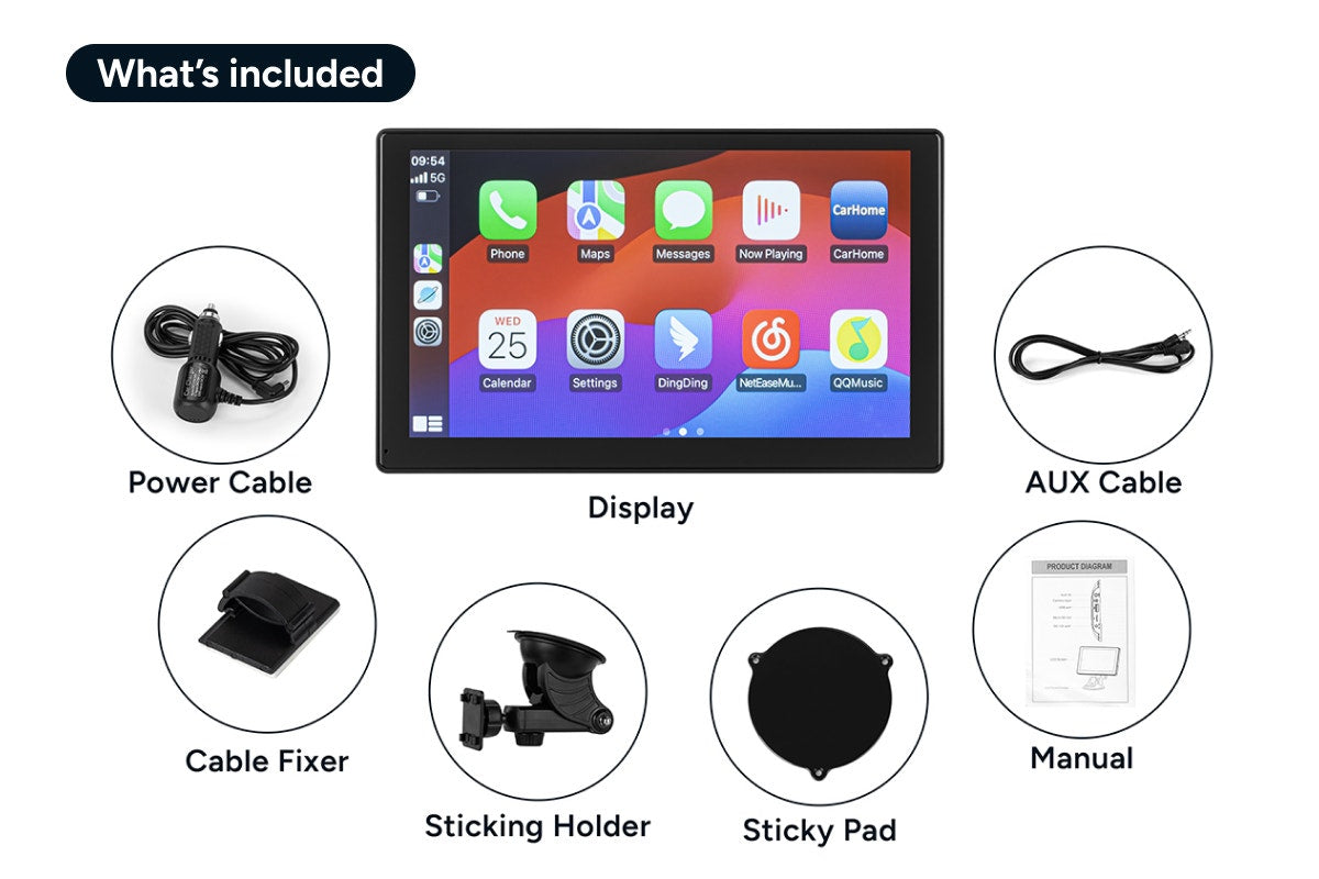 Kogan 9  Touchscreen Car Display with Apple CarPlay and Android Auto
