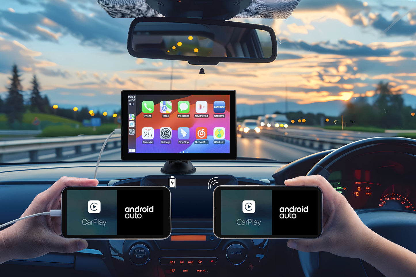 Kogan 9  Touchscreen Car Display with Apple CarPlay and Android Auto