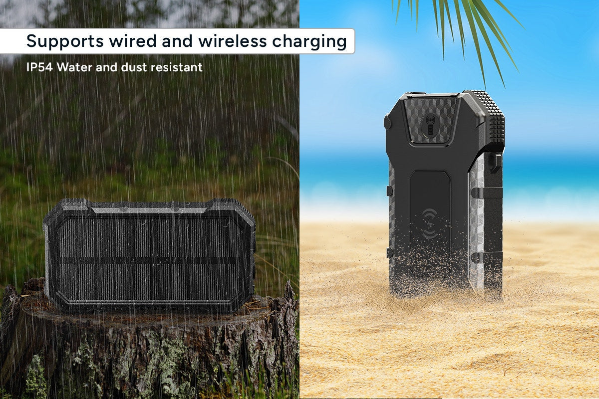 Kogan 20000mAh 18W PD IP54 Outdoor Power Bank with Built-in LED Light and Solar Panel