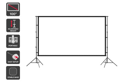 Kogan 100'' Double Tripod Projector Screen with Stand