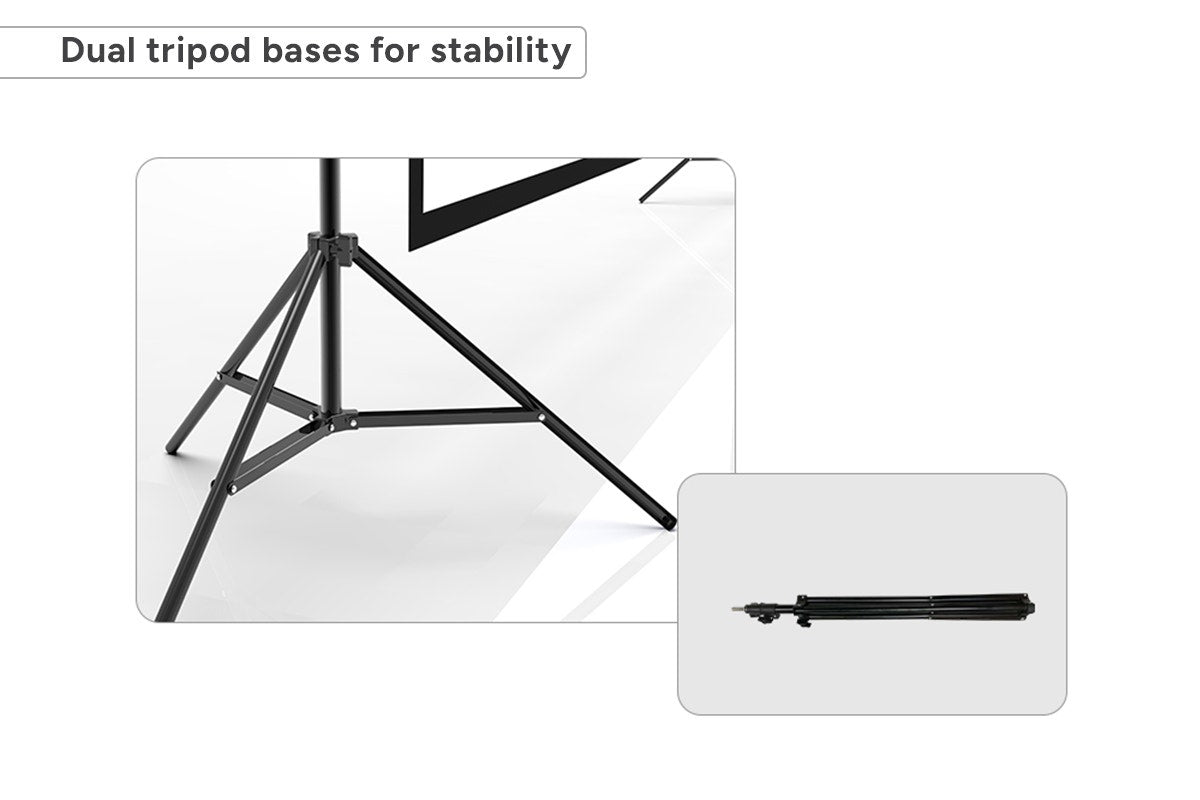 Kogan 100'' Double Tripod Projector Screen with Stand