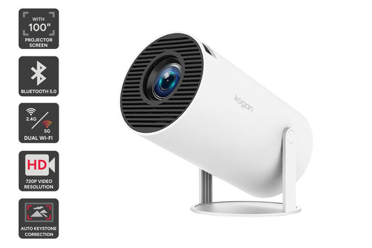 Kogan Freestyle Wi-Fi Projector with 100'' Projector Screen