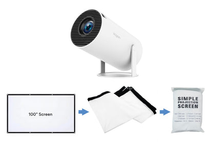 Kogan Freestyle WiFi Projector with 100'' Projector Screen