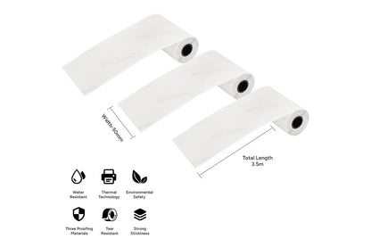 Kogan Mini Inkless Printer Thermal Adhesive Papers - Transparent - 3 Pack