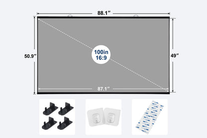 Kogan 100" Fresnel ALR Fixed Frame Projector Screen