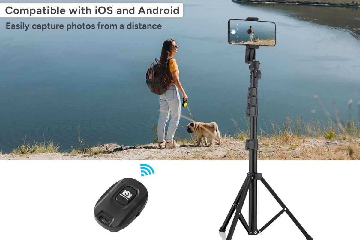 Adjustable Camera & Phone Tripod with Remote Control